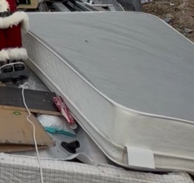 San Tan junk removal job for an old mattress and box spring completed by DGT Junk Removal