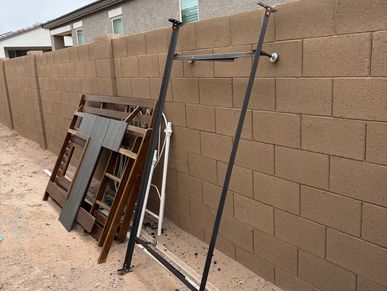 Wood and metal bed frame removal in San Tan Valley Arizona completed by DGT Junk Removal
