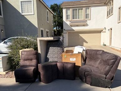Couch and sofa removal job in east Mesa Arizona completed by DGT Junk Removal