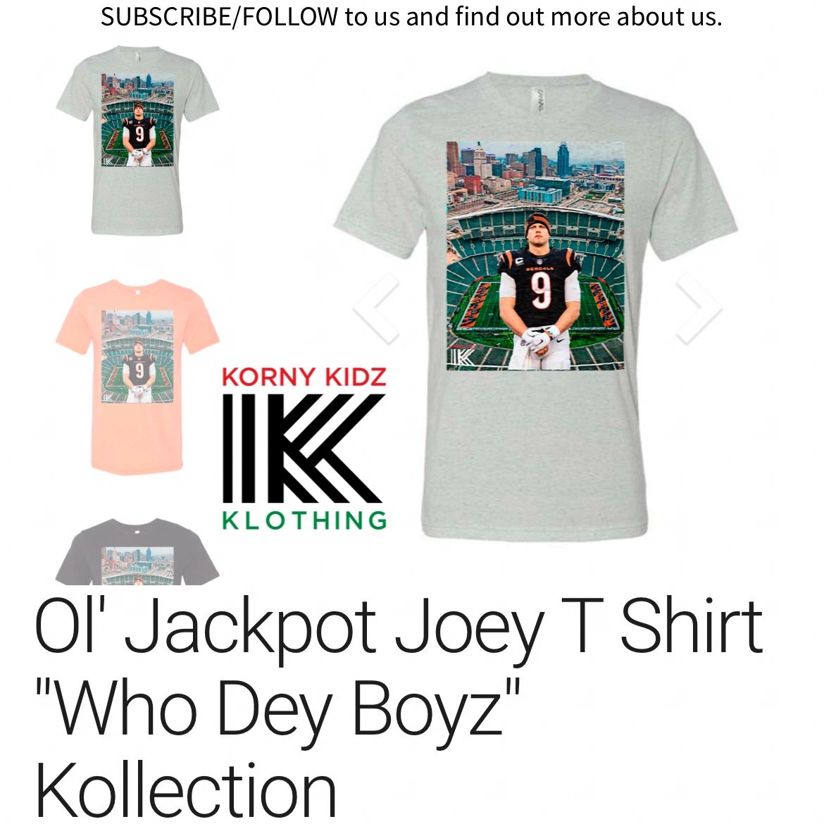 Ol' Jackpot Joey T Shirt "Who Dey Boyz" Kollection