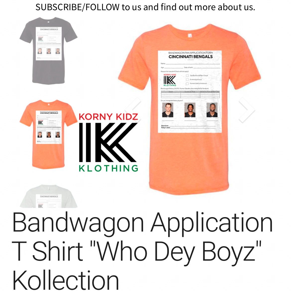 Bandwagon Application T Shirt "Who Dey Boyz" Kollection