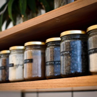 Spice jars.