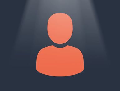 Illustration of a red icon of a person on a navy background