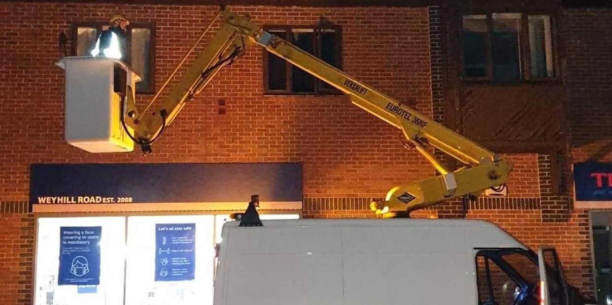 Cherry picker services. Kinbright. South West. Tesco