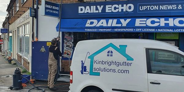 Commercial Business in Upton, Poole. Cleaning and clearing blocked gutters