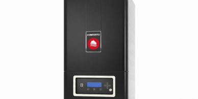 Black vertical electronic device with display screen.