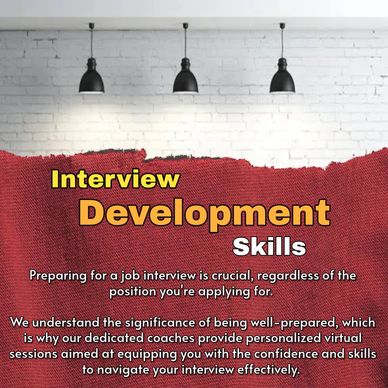 Interview development skills emphasized with coaching support.