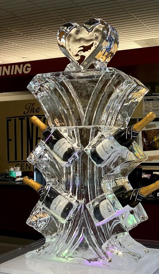 Moet Champagne Bottle Ice luge www.psdicear.co.uk ice sculptures