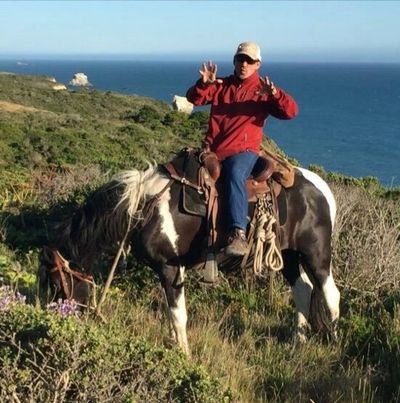 Terry Zygalinski on a Spotted Saddle Horse from Gaited Pleasure Horses ranch.