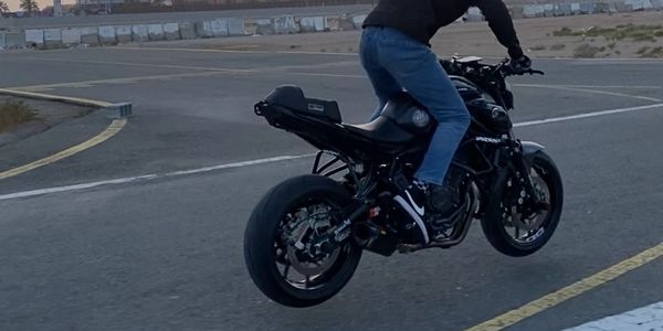 Jumping with a motorcycle 