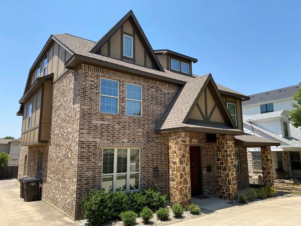 A Tudor Style Rental Home  near the TCU campus, designed for students needing to live off campus.