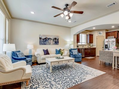 Common Living room for TCU Students to gather in their off campus rental. Comparable to 24 Doors.