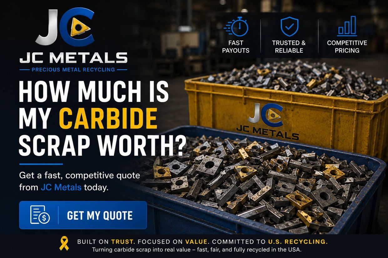 JC Metals offers fast, reliable, and competitive carbide scrap recycling quotes.