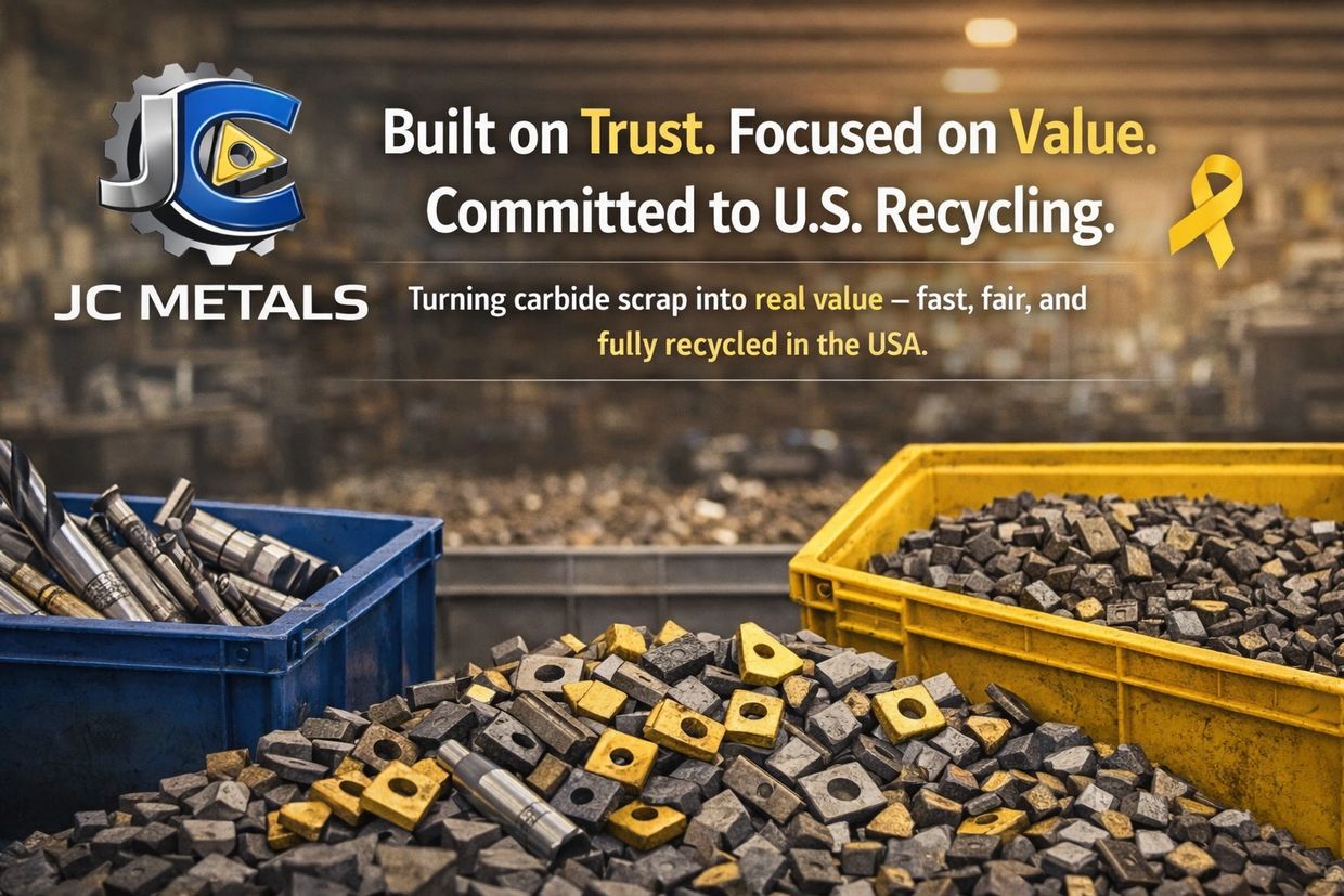 JC Metals recycles carbide scrap into valuable materials in the USA.