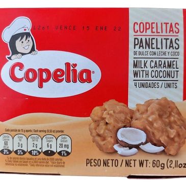 Copelia Milk Caramel with Coconut candy package, 60g.