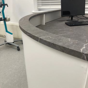 Commercial Vinyl wrap of Dentil office reception desk