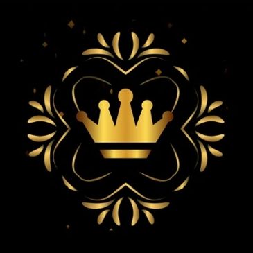 Elegant gold crown logo with text promoting deautoparfum.com car perfume brand.