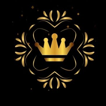 Elegant gold crown logo with text promoting deautoparfum.com car perfume brand.