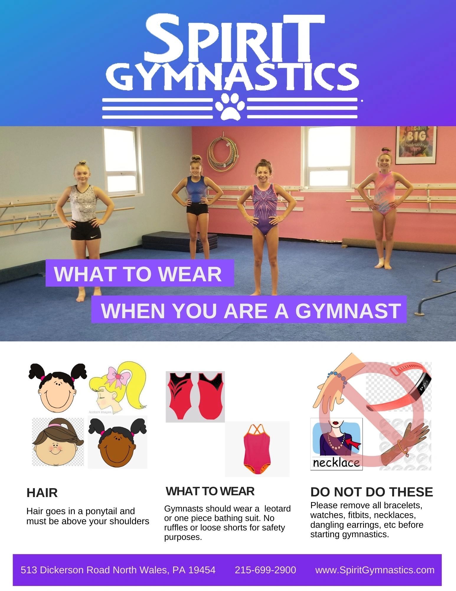 What to wear to Spirit Gymnastics