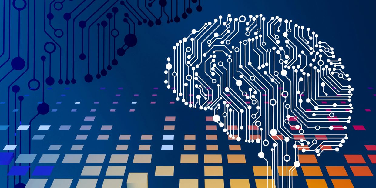 Digital brain circuit representing artificial intelligence.