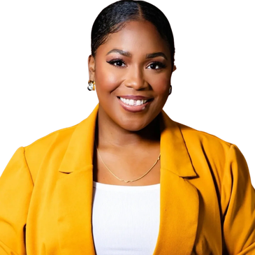 Smiling woman wearing a yellow blazer and white top.