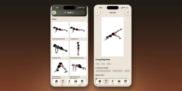 YOEME exercise library with animated exercises and muscles worked