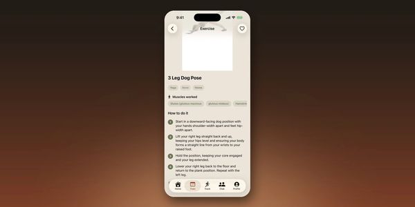 YOEME exercise detail with muscles worked and step-by-step how-to instructions