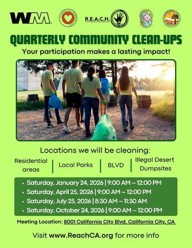 2026 Quarterly Community Clean-up Flyer