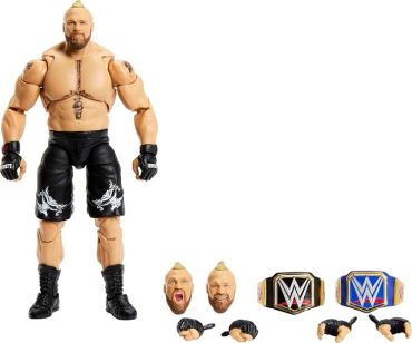 Wrestling action figure with accessories and interchangeable parts.