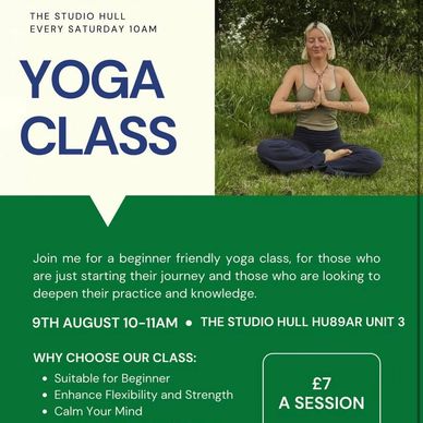 Yoga class for beginners every Saturday at The Studio Hull.