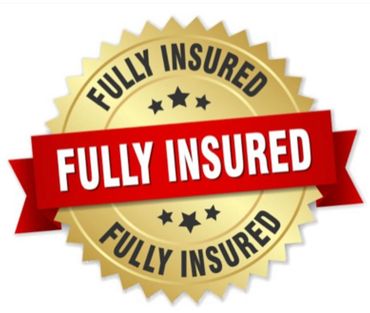 Gold seal with red ribbon stating fully insured.