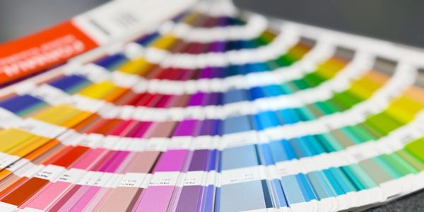 Pantone colors spread out like a fan