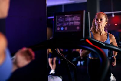 A client running on Woodway Treadmill