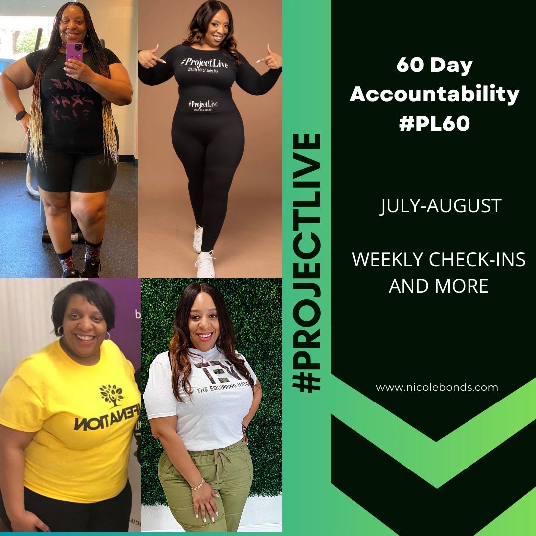 Before and after photos promoting 60-day accountability program #PL60.