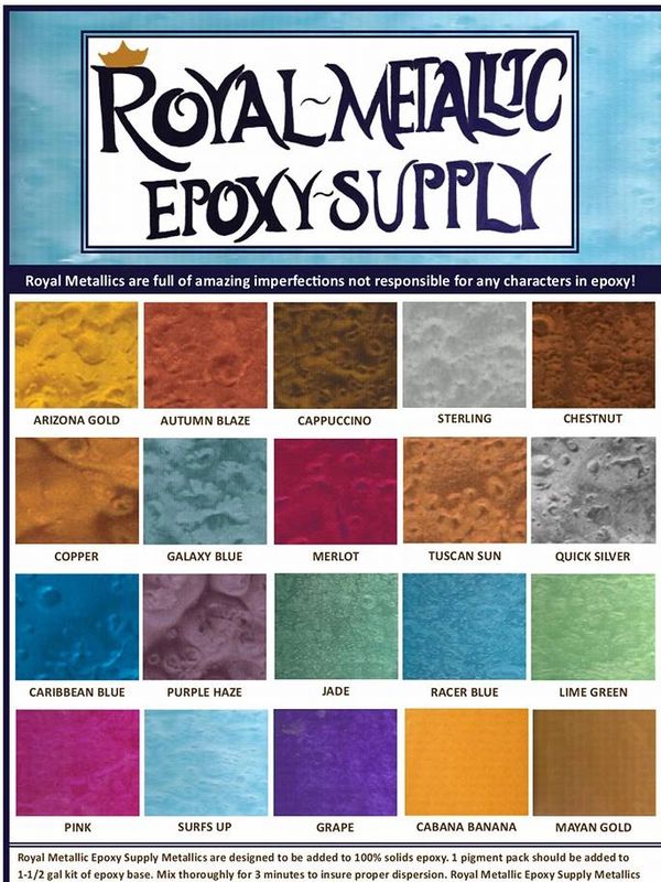 Metallic epoxy color chart