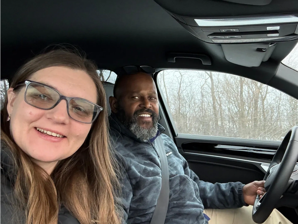 Olya and Larry going to the frontlines in Ukraine, February 2026