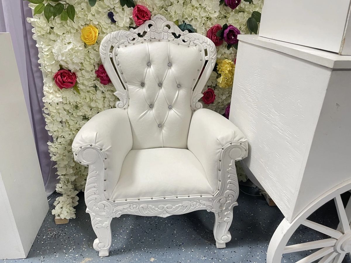 White Kids Throne Chair