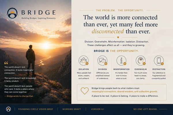 Bridge connects humanity to overcome division and misinformation.