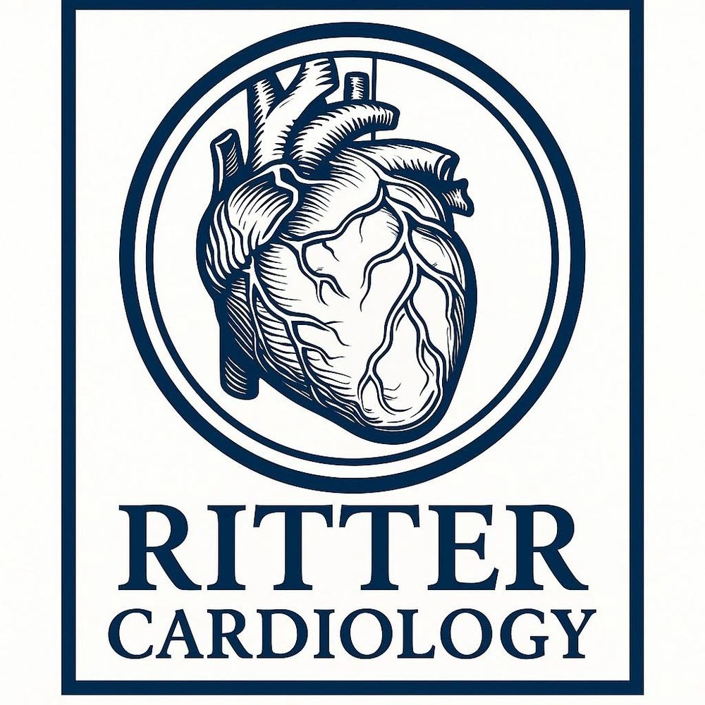 Logo featuring an anatomical heart and text 'Ritter Cardiology'. Cardiology, Northern Virginia, Heart, Chest pain, doctor, physician, Ritter, Jody Ritter, Dr. Ritter, Ritter cardiology