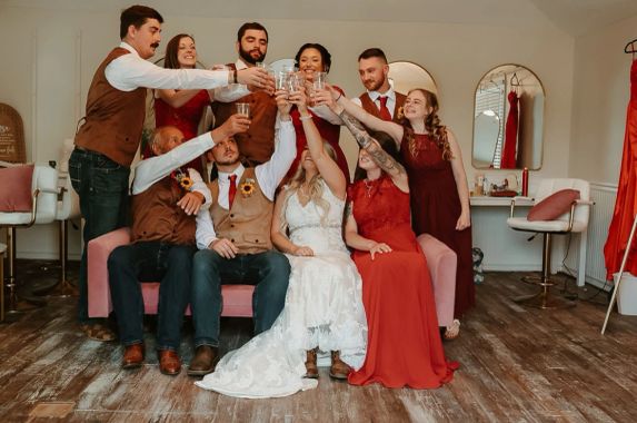 Spring Hill Barn ceremony space with floral arrangements and chairs