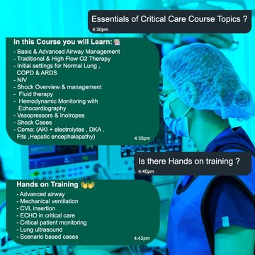 essentials of critical care in er and icu department two days course