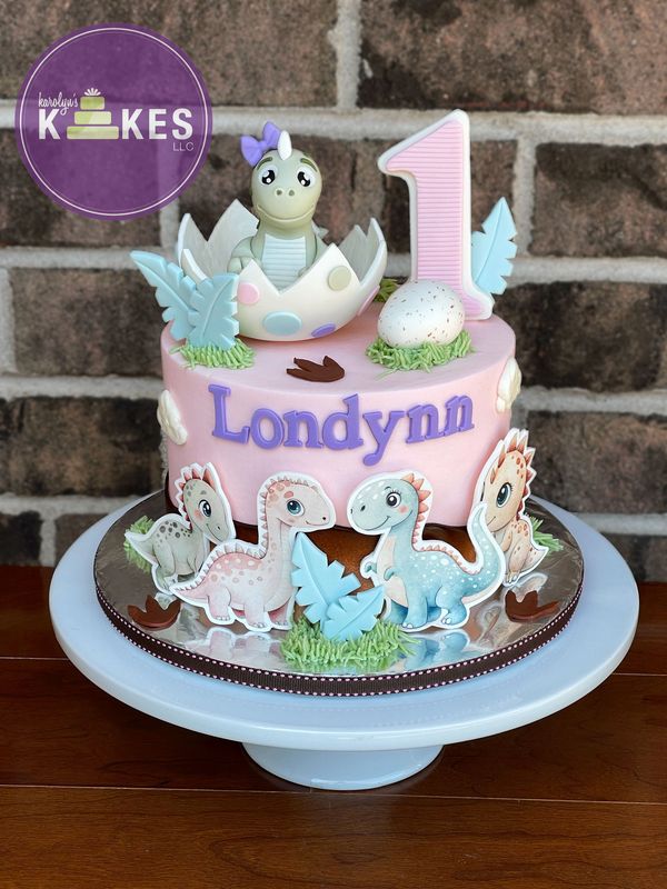 baby dinosaur egg birthday cake