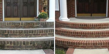 Front Patio Pressue Washing Brick Cleaning 