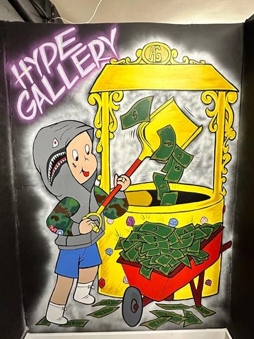 Custom mural painted inside a resale shop in Riverside, California