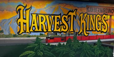 San Bernardino-inspired mural painted inside a private dispensary location.