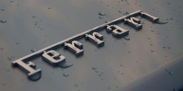 The badge of a historic Ferrari classic car