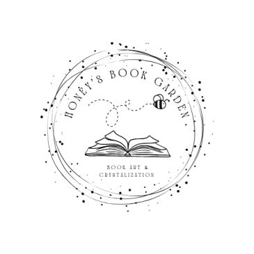 Logo of Honey's Book Garden with a bee and open book design.