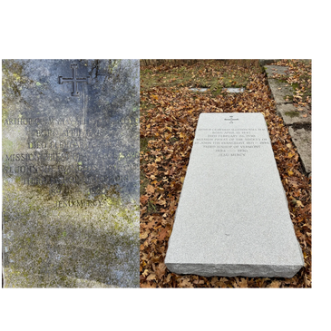 Granite Gravestone Cleaning Before and After - Moss - Mold Removal. 