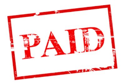 Red PAID stamp.