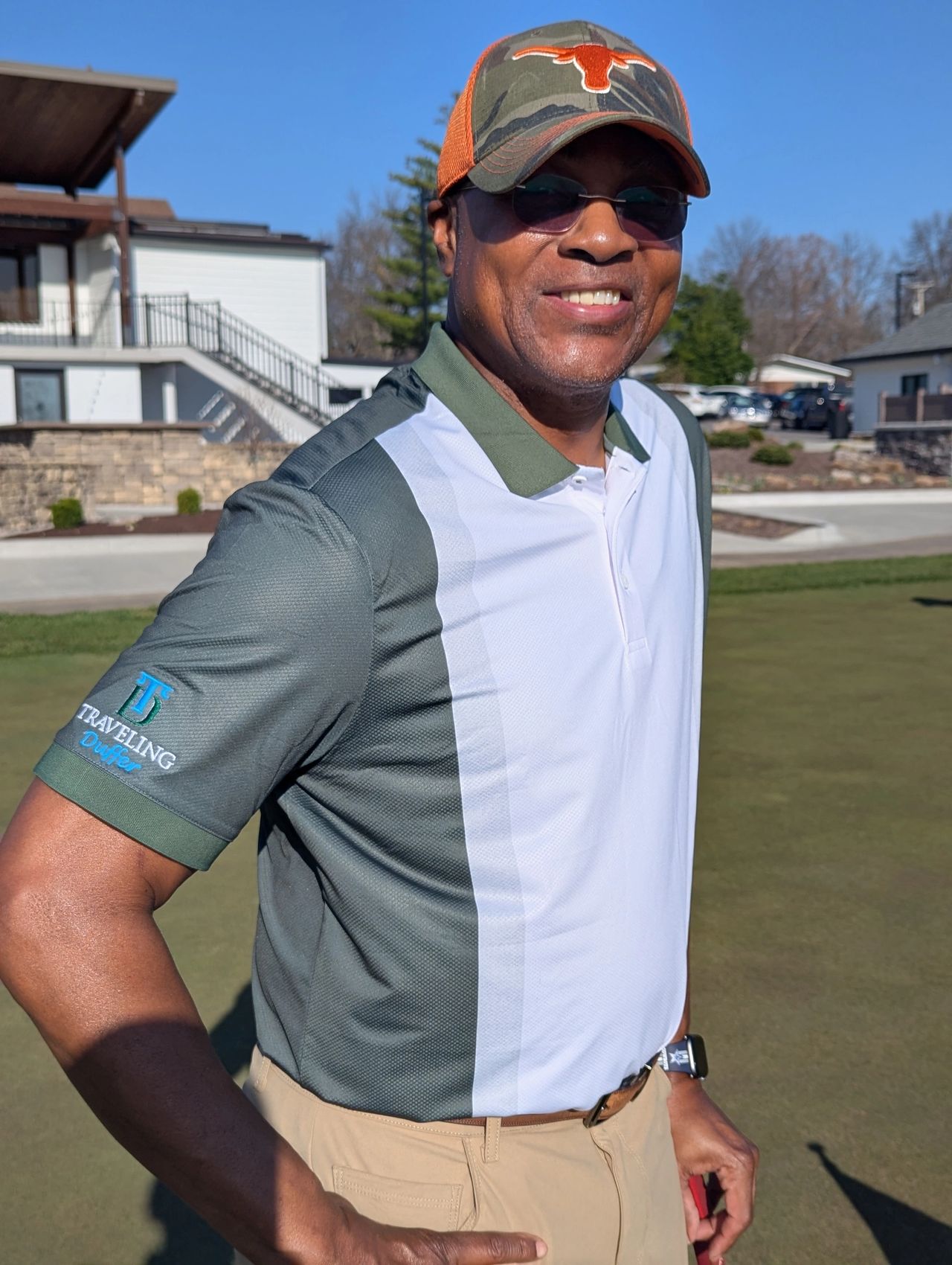 Professional model, Richard Harris, III, reveals the newest in "TD wear" with his TD logoed golf shirt from Sligo, a Canadian clothier that TD felt was worthy of the brand.  Mr. Harris is a "true Texan" thus the headwear".  Don't let this influence your decision unless you're a longhorns fan...TD is agnostic in this regard.  Anyhoo, this is just an example of the wearable options from the TD online store...